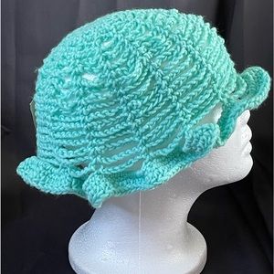 Hand Crocheted Mint Green Floppy Bucket Hat